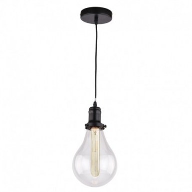 Cristal Record Bulb Hanglamp Zwart